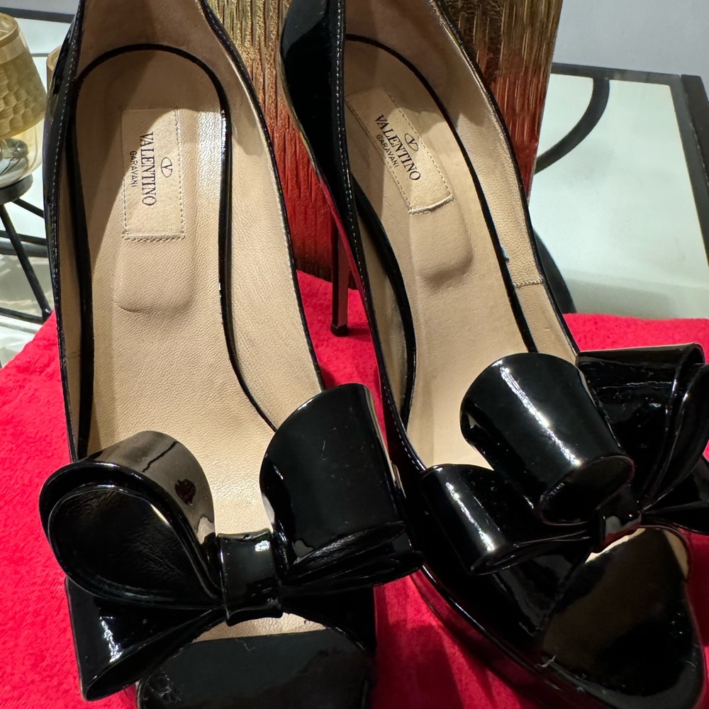 Valentino Black Stiletto Heels with Bow